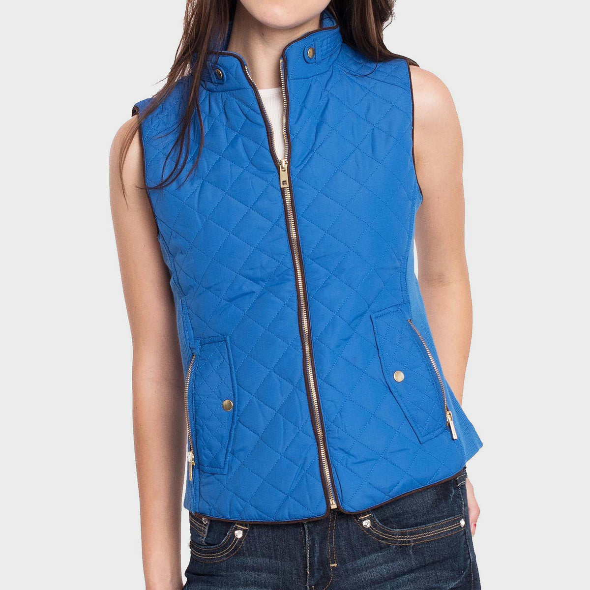 Women’s Vest in women vest_women puffer vest_sweater vest women_sweat vest for women_ladies vests_women's dressy vests_women fashion vest_Cobalt - Hat and Beyond blank apparel