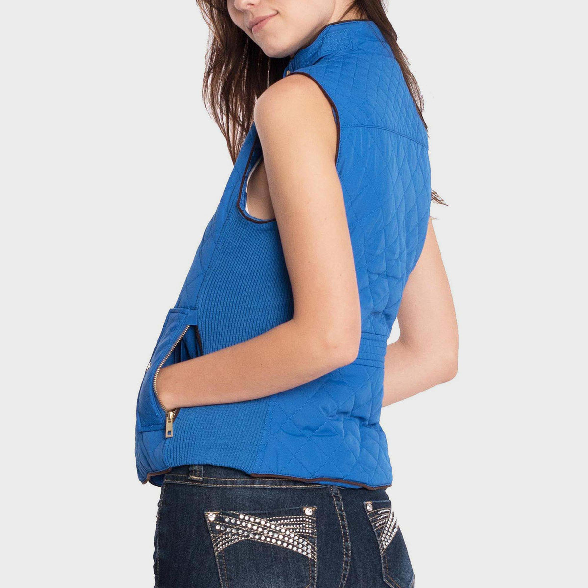 Women’s Vest in women vest_women puffer vest_sweater vest women_sweat vest for women_ladies vests_women's dressy vests_women fashion vest_Cobalt - Hat and Beyond blank apparel