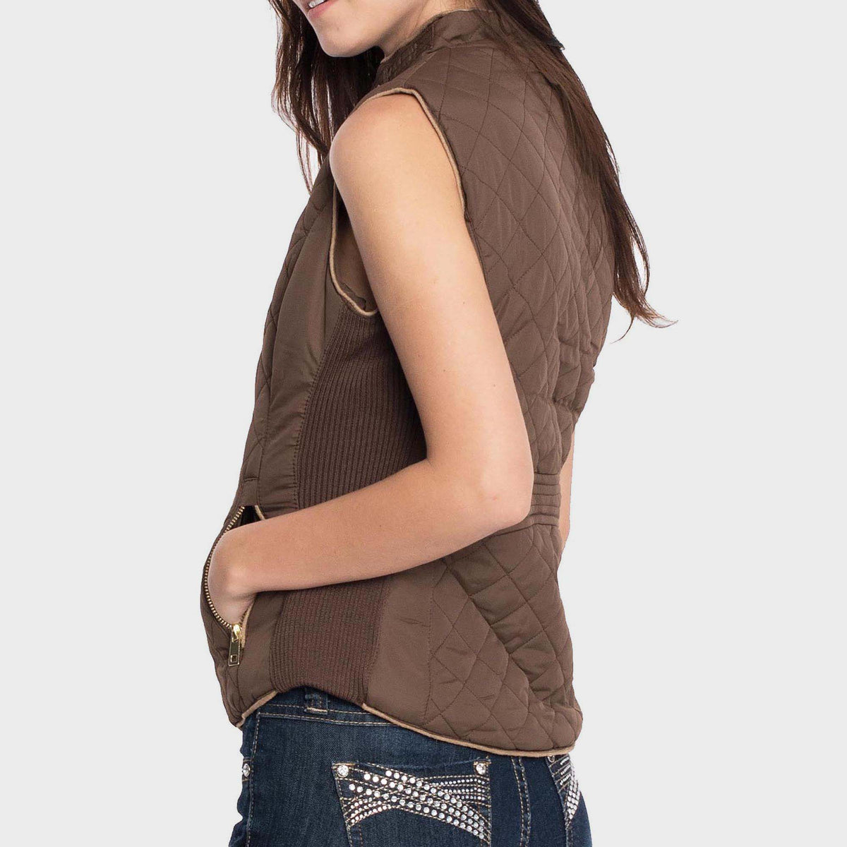 Women’s Vest in women vest_women puffer vest_sweater vest women_sweat vest for women_ladies vests_women's dressy vests_women fashion vest_Brown - Hat and Beyond blank apparel