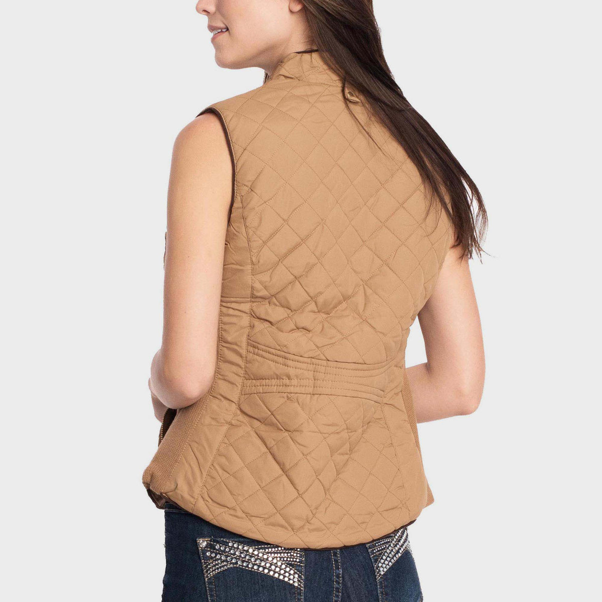 Women’s Vest in women vest_women puffer vest_sweater vest women_sweat vest for women_ladies vests_women's dressy vests_women fashion vest_Khaki - Hat and Beyond blank apparel