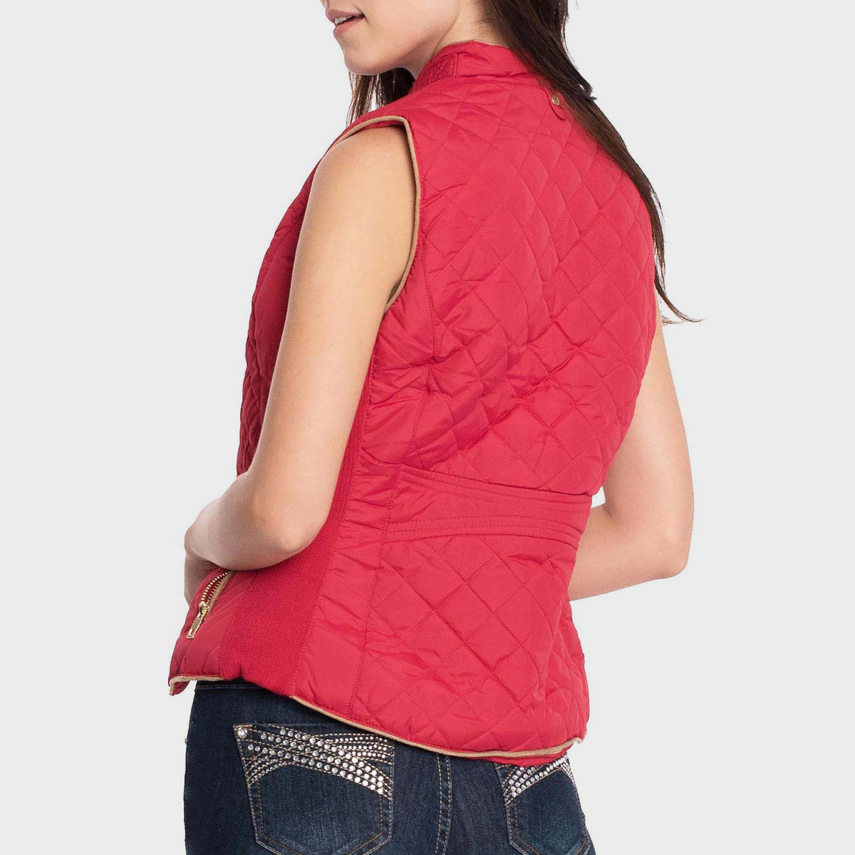 Women’s Vest in women vest_women puffer vest_sweater vest women_sweat vest for women_ladies vests_women's dressy vests_women fashion vest_Red - Hat and Beyond blank apparel