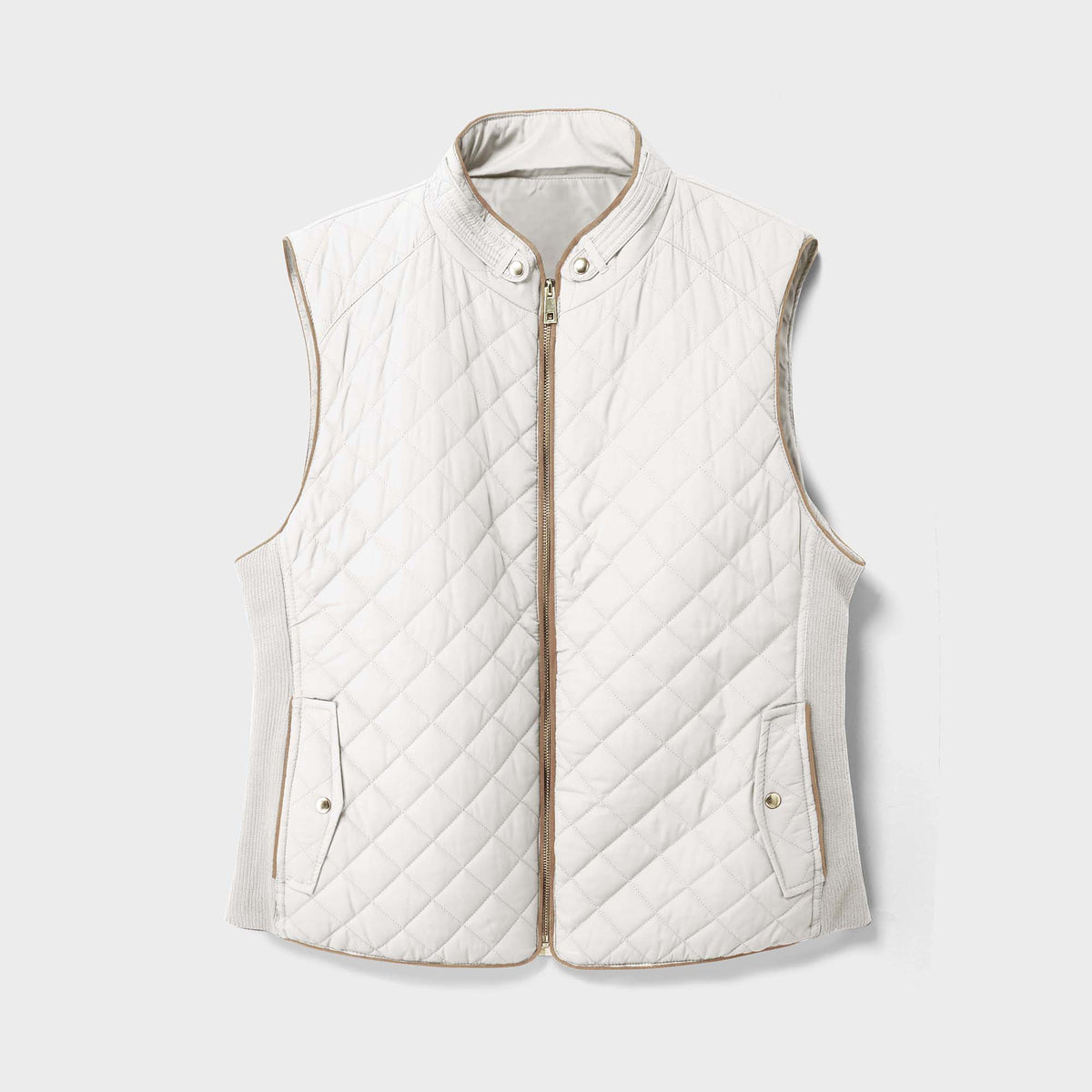 Women’s Vest in women vest_women puffer vest_sweater vest women_sweat vest for women_ladies vests_women's dressy vests_women fashion vest_White - Hat and Beyond blank apparel