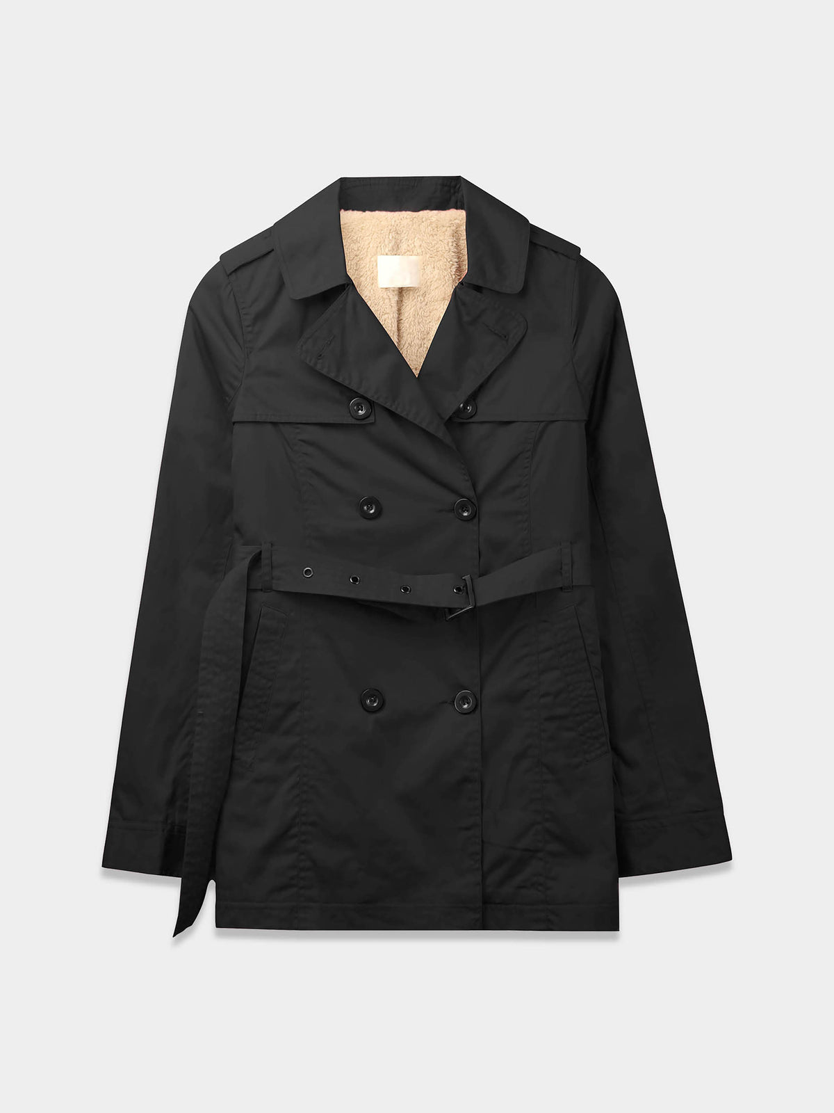 Women's Fur Lined Trench Coat Black – Wholesale Blank Fur Lined Trench Coat | Hat and Beyond