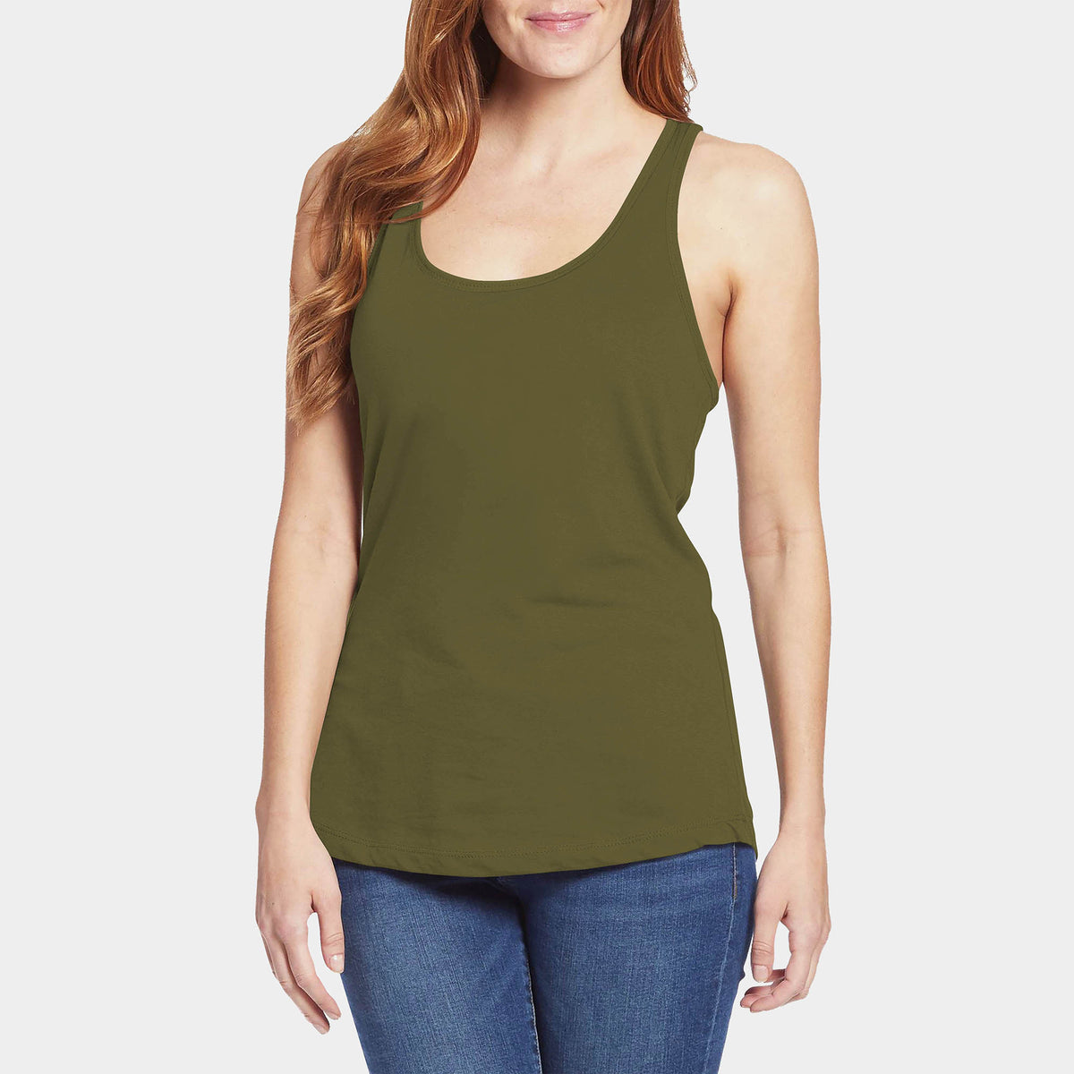 Women’s Racerback Tank Top in tank top_tank tops for women_racerback tank_workout tank tops_muscle tee_plus size tank tops_racerback tank tops_hot women in tank tops_Military Green
