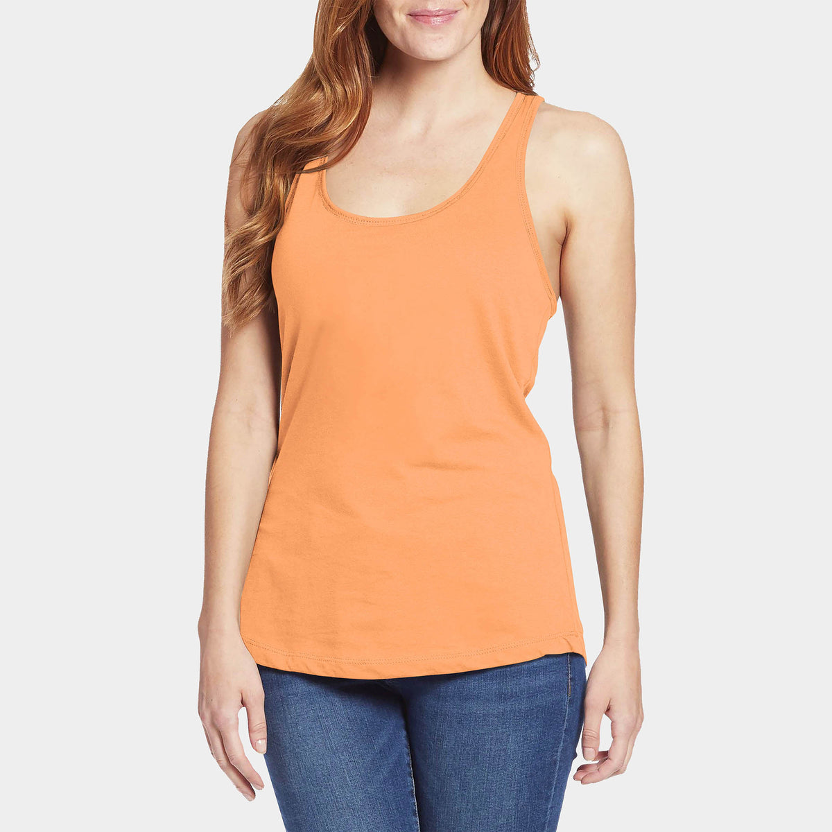 Women’s Racerback Tank Top in tank top_tank tops for women_racerback tank_workout tank tops_muscle tee_plus size tank tops_racerback tank tops_hot women in tank tops_Peach - Hat an
