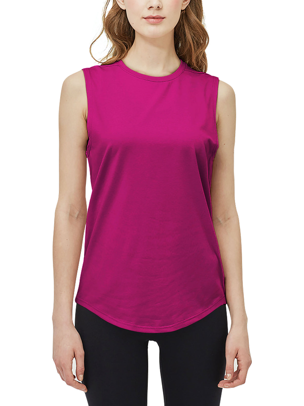 Women’s Premium Cotton Modal Tank Top Round Bottom in Boysenberry - Hat and Beyond tank top