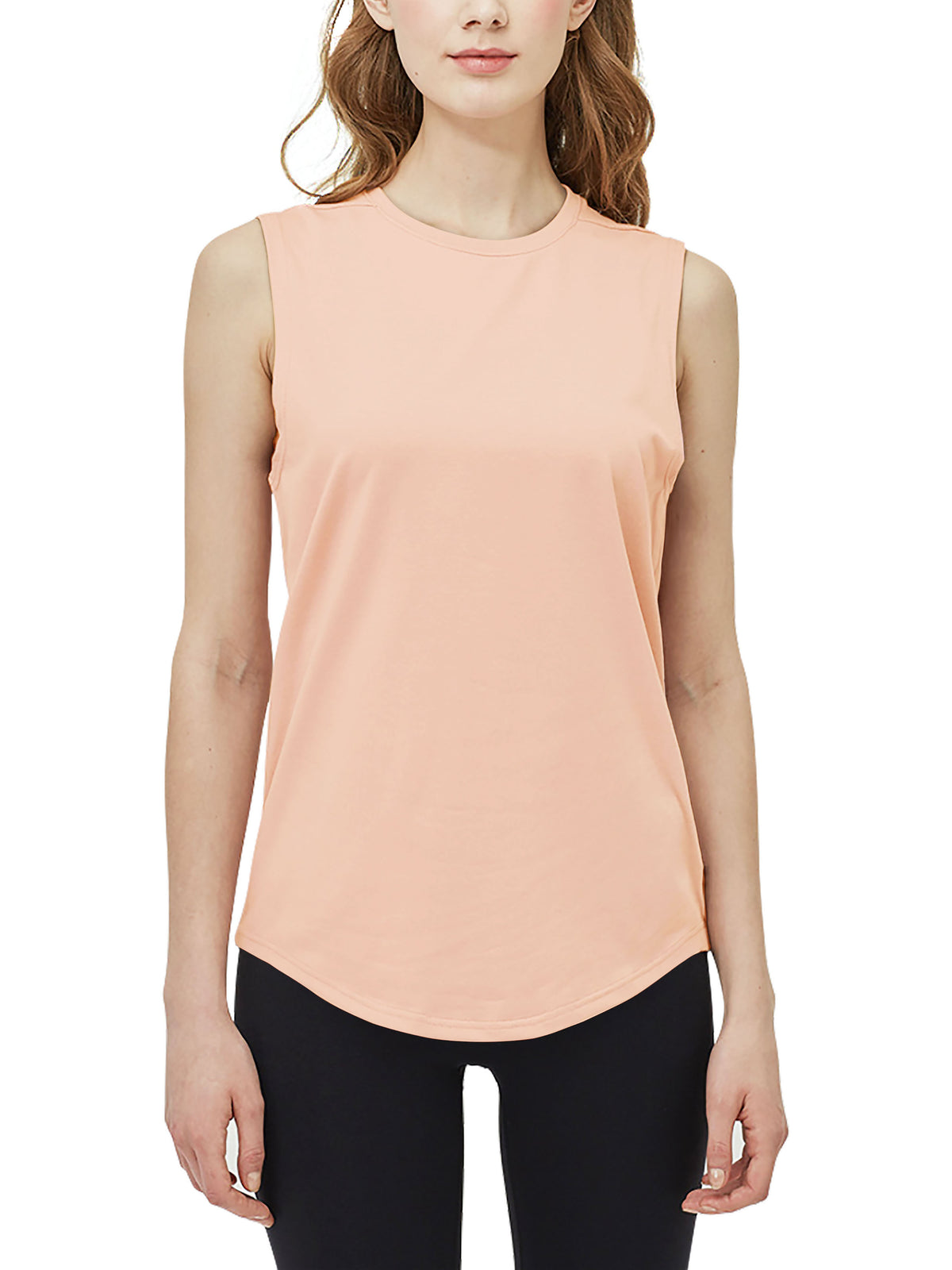 Women’s Premium Cotton Modal Tank Top Round Bottom in Nude Pink - Hat and Beyond tank top