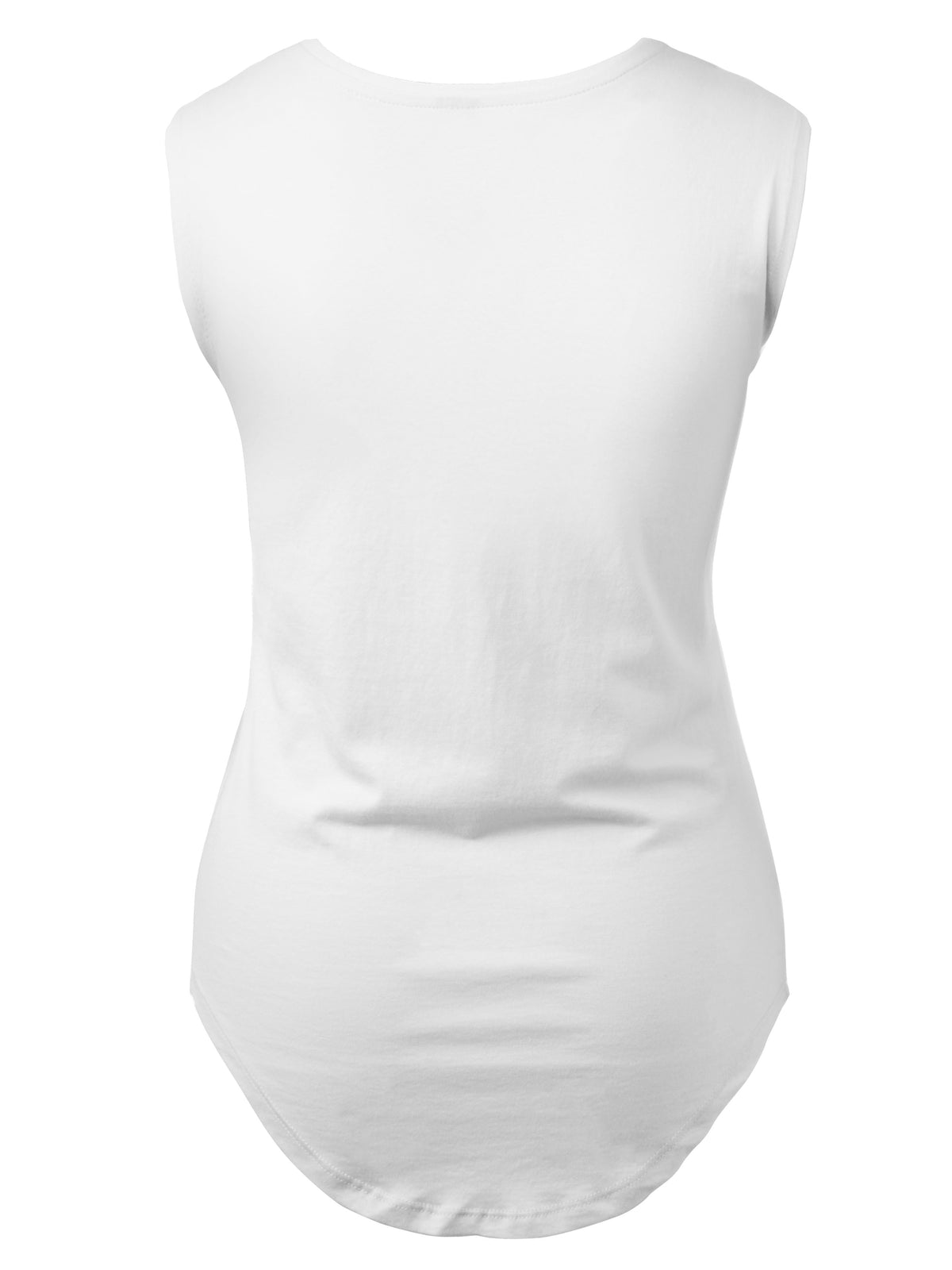 Women’s Premium Cotton Modal Tank Top Round Bottom in White - Hat and Beyond tank top
