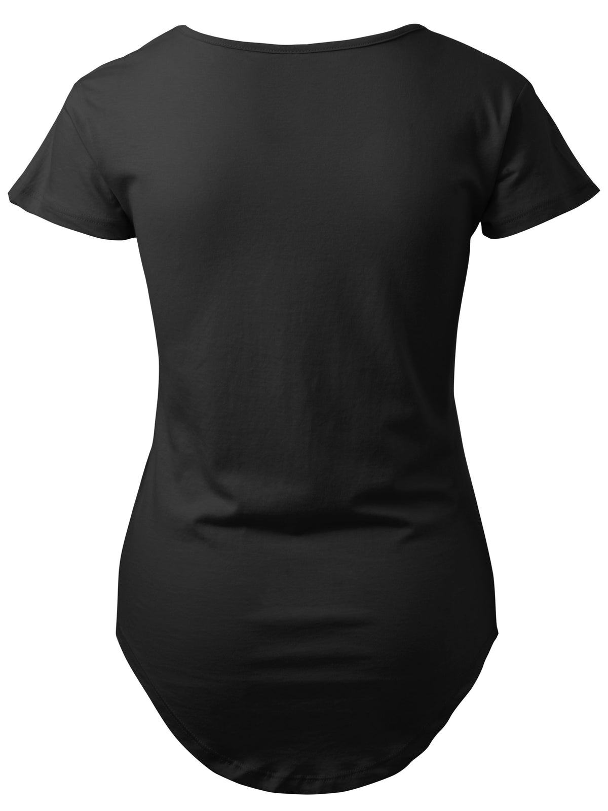 Women’s Scoop Neck Longline Tee Round Bottom T Short Sleeve Modal Shirts in Anthracite - Hat and Beyond blank tee