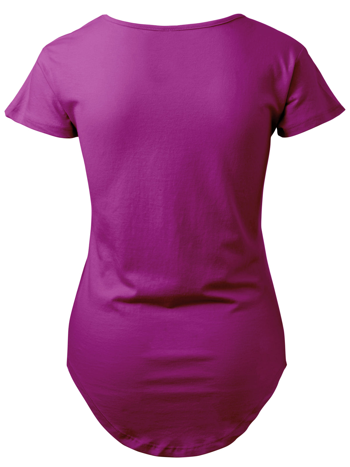 Women’s Scoop Neck Longline Tee Round Bottom T Short Sleeve Modal Shirts in Boysenberry - Hat and Beyond blank tee