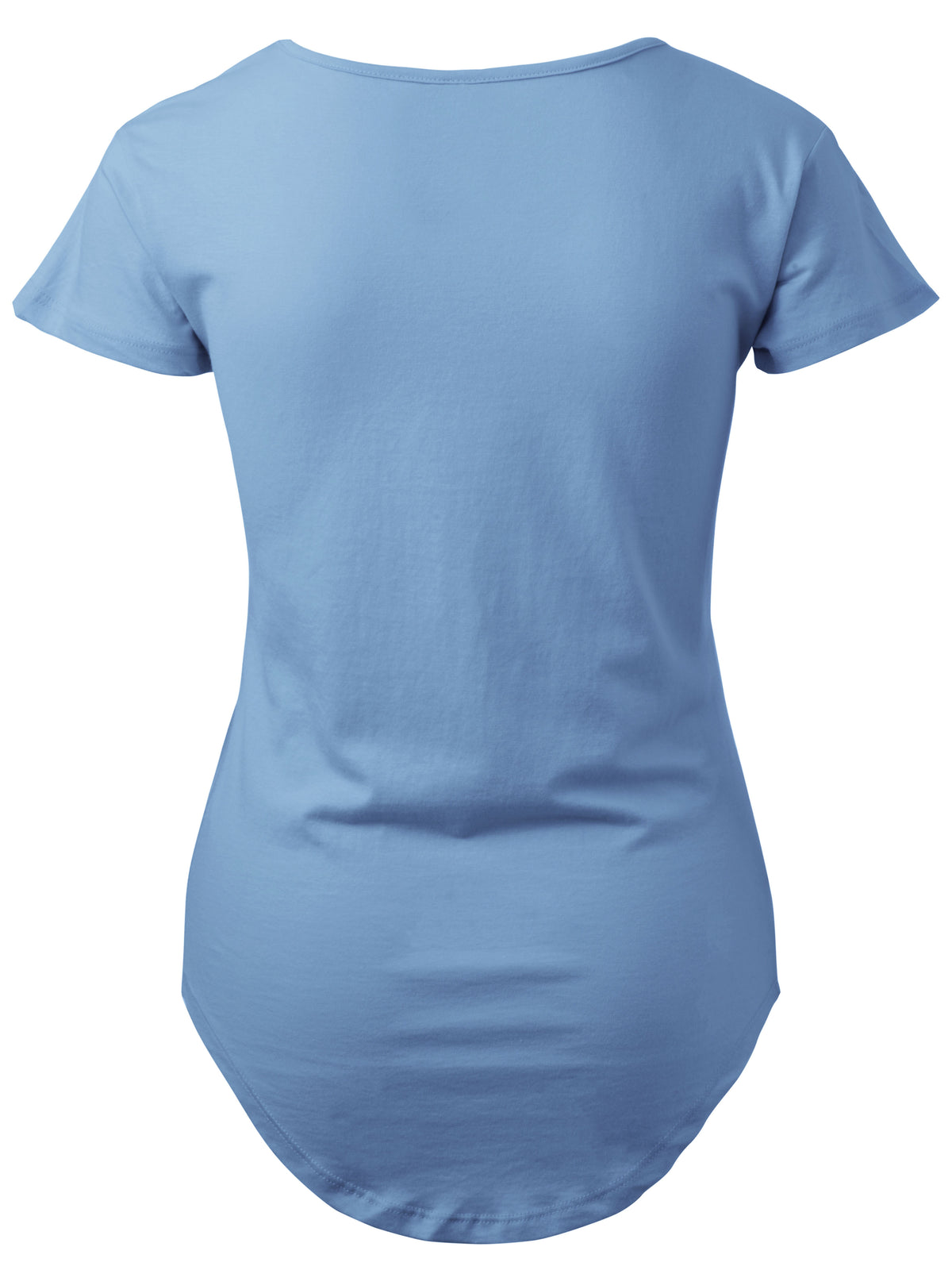 Women’s Scoop Neck Longline Tee Round Bottom T Short Sleeve Modal Shirts in Riviera - Hat and Beyond blank tee