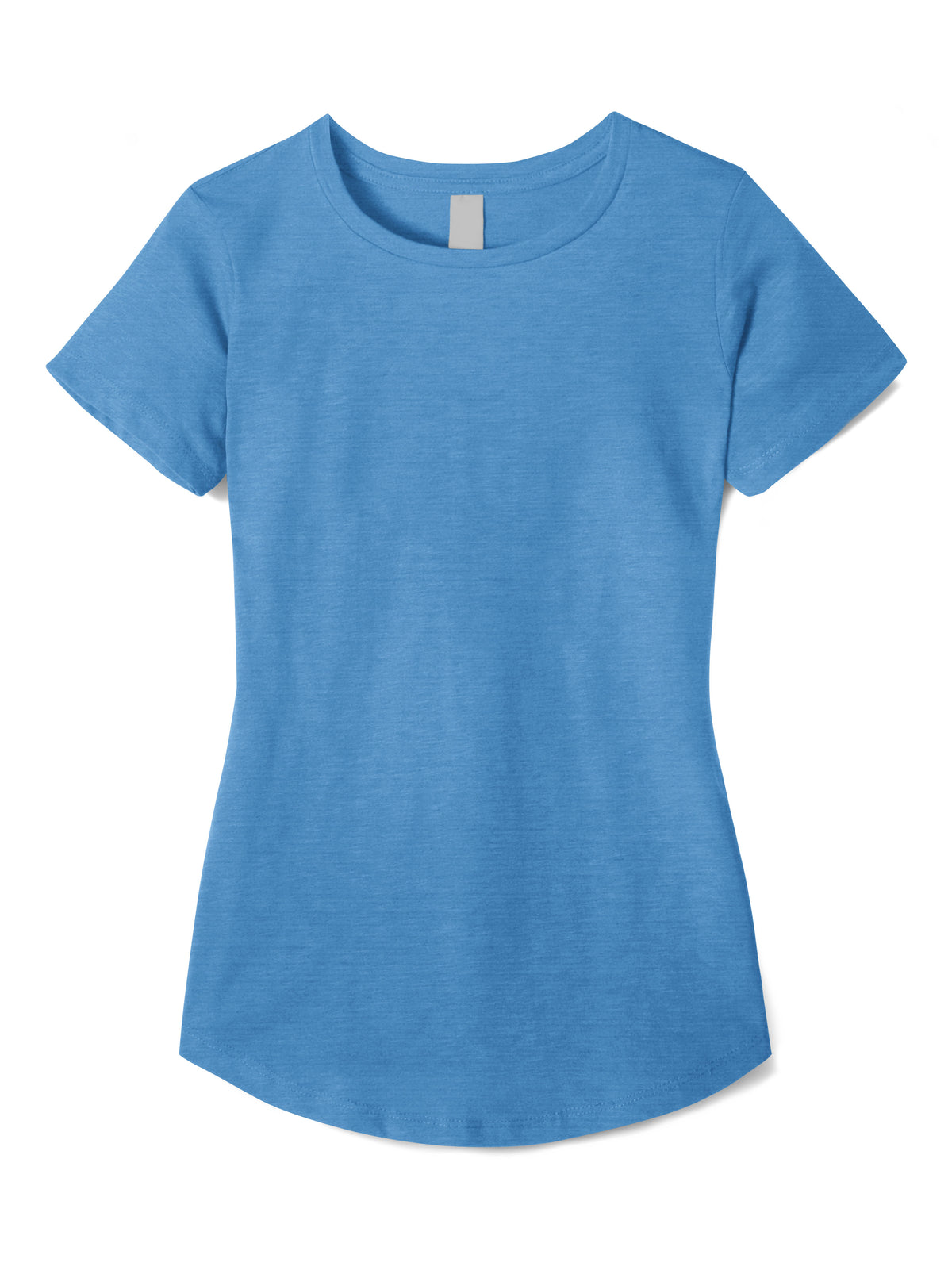 Women’s Lightweight Hipster Round Bottom Short Sleeve Tunic T Shirt in Azure Blue - Hat and Beyond blank tee