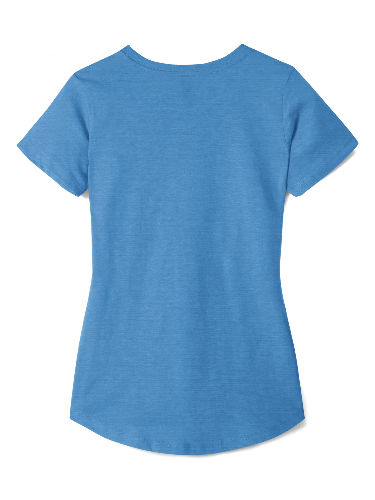 Women’s Lightweight Hipster Round Bottom Short Sleeve Tunic T Shirt in Azure Blue - Hat and Beyond blank tee