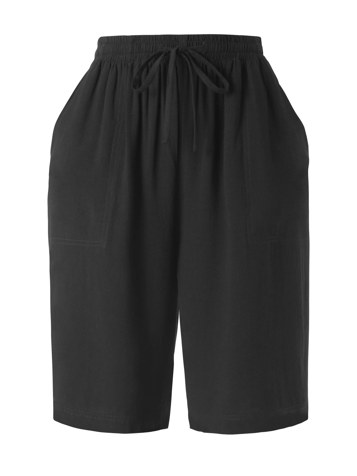 Women’s Beach Cover Long City Shorts [Slightly Sheer] in Black - Hat and Beyond casual shorts