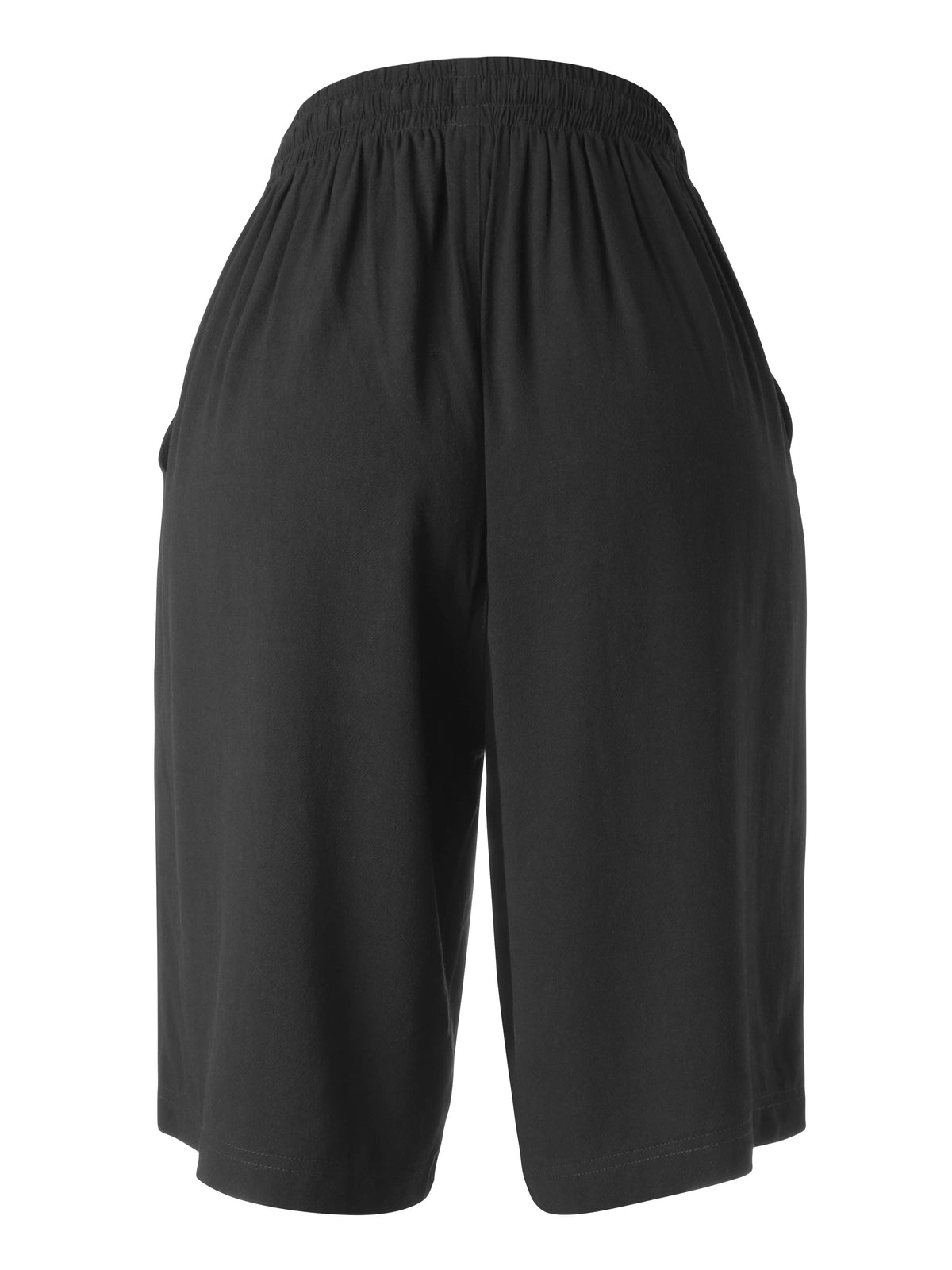 Women’s Beach Cover Long City Shorts [Slightly Sheer] in Black - Hat and Beyond casual shorts