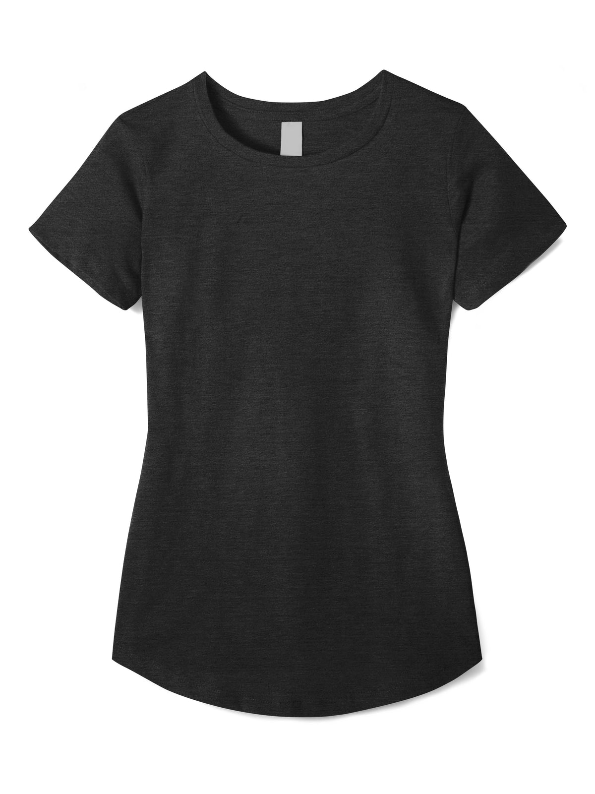 Women’s Lightweight Hipster Round Bottom Short Sleeve Tunic T Shirt in Charcoal Heather - Hat and Beyond blank tee