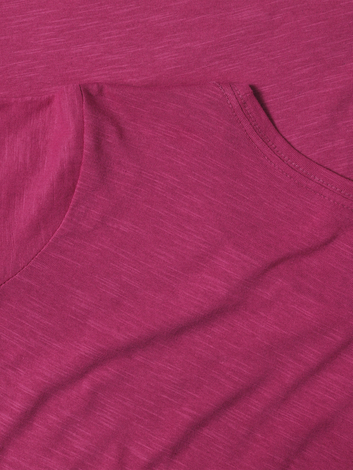 Women’s Lightweight Hipster Round Bottom Short Sleeve Tunic T Shirt in Hot Pink - Hat and Beyond blank tee