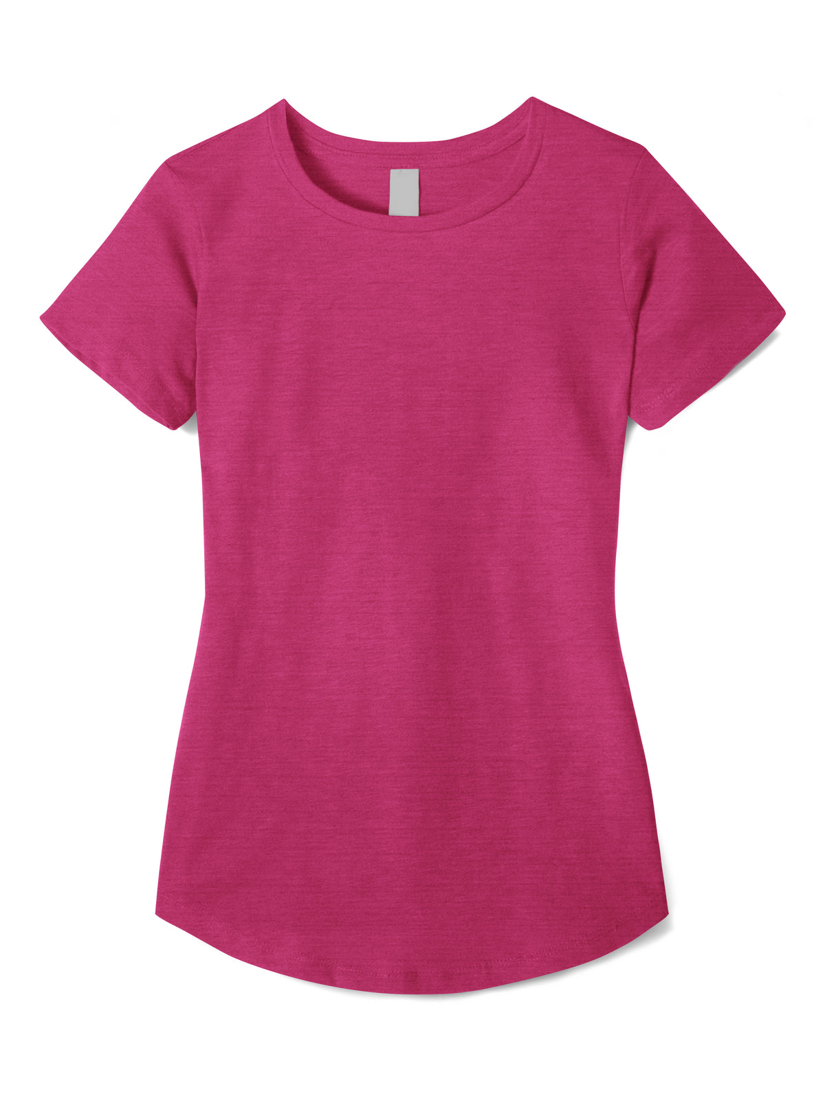 Women’s Lightweight Hipster Round Bottom Short Sleeve Tunic T Shirt in Hot Pink - Hat and Beyond blank tee