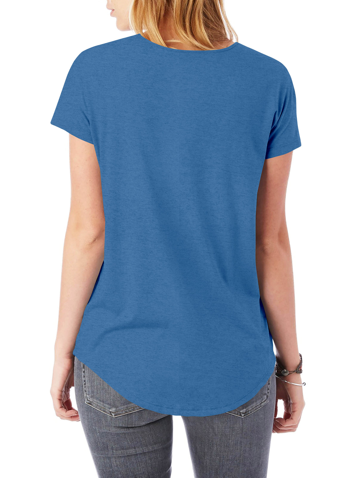 Women’s Lightweight Hipster Round Bottom Short Sleeve Tunic T Shirt in Riviera - Hat and Beyond blank tee