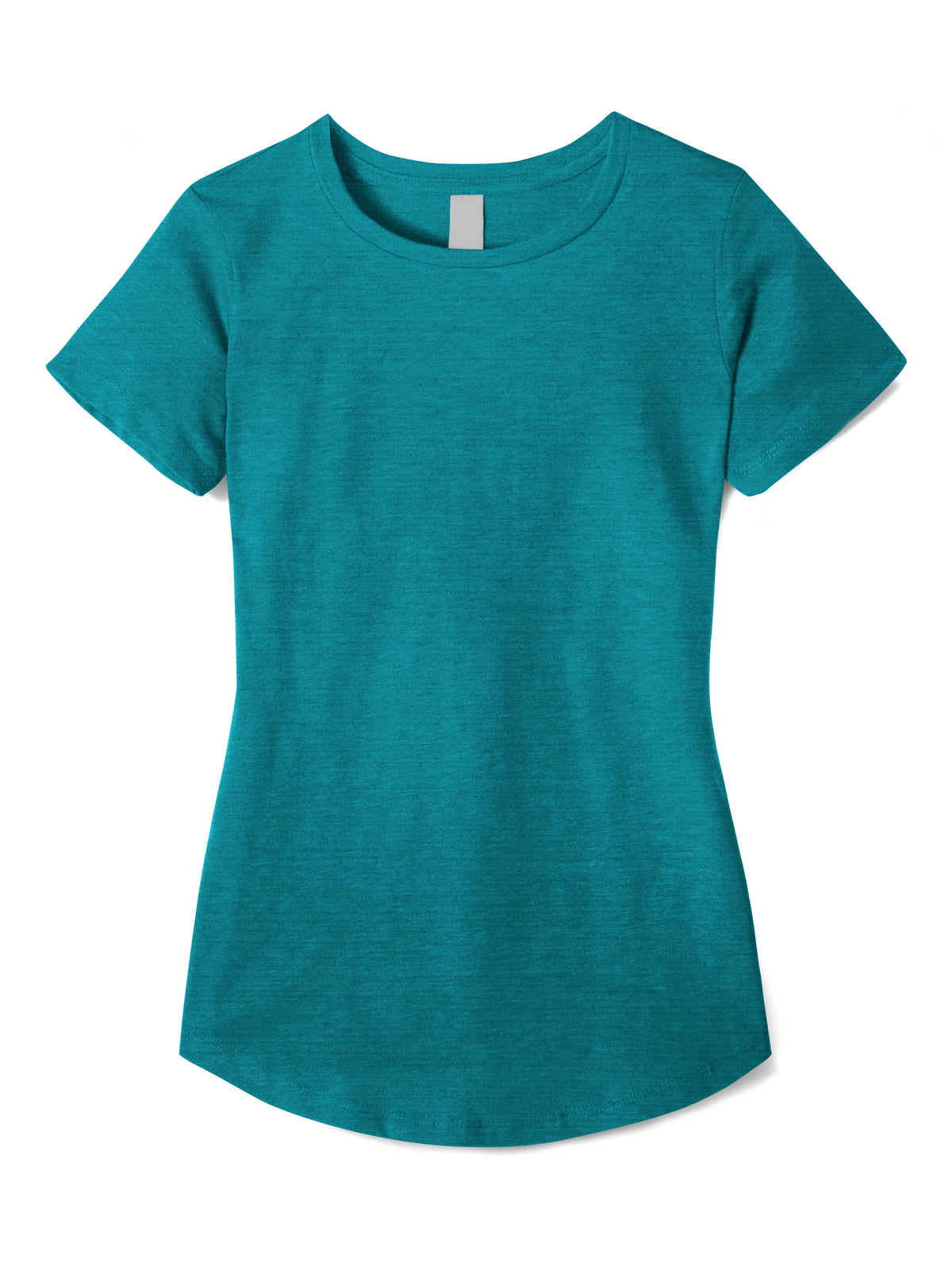 Women’s Lightweight Hipster Round Bottom Short Sleeve Tunic T Shirt in Teal Blue Heather - Hat and Beyond blank tee