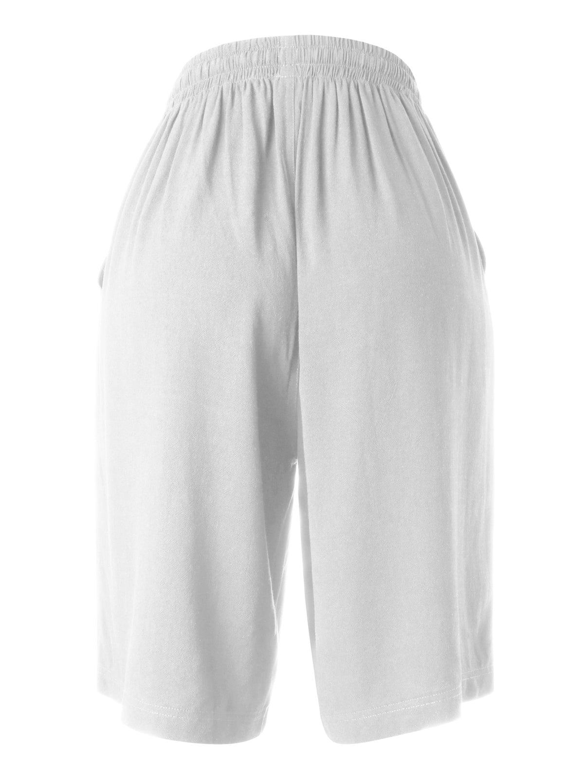 Women’s Beach Cover Long City Shorts [Slightly Sheer] in White - Hat and Beyond casual shorts