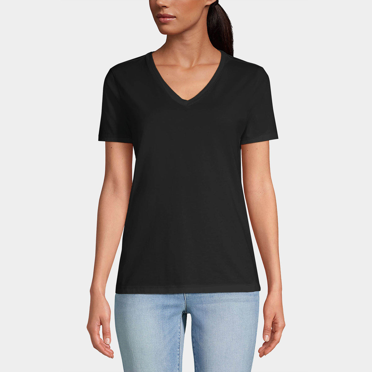 Women’s V-Neck T-Shirts in women v neck_cotton_summer_tshirt_custom_supreme_printing_design_quality_stylish_premium vneck_soft_high_workout_yoga_pilates_women_girls_girl_blend_poly