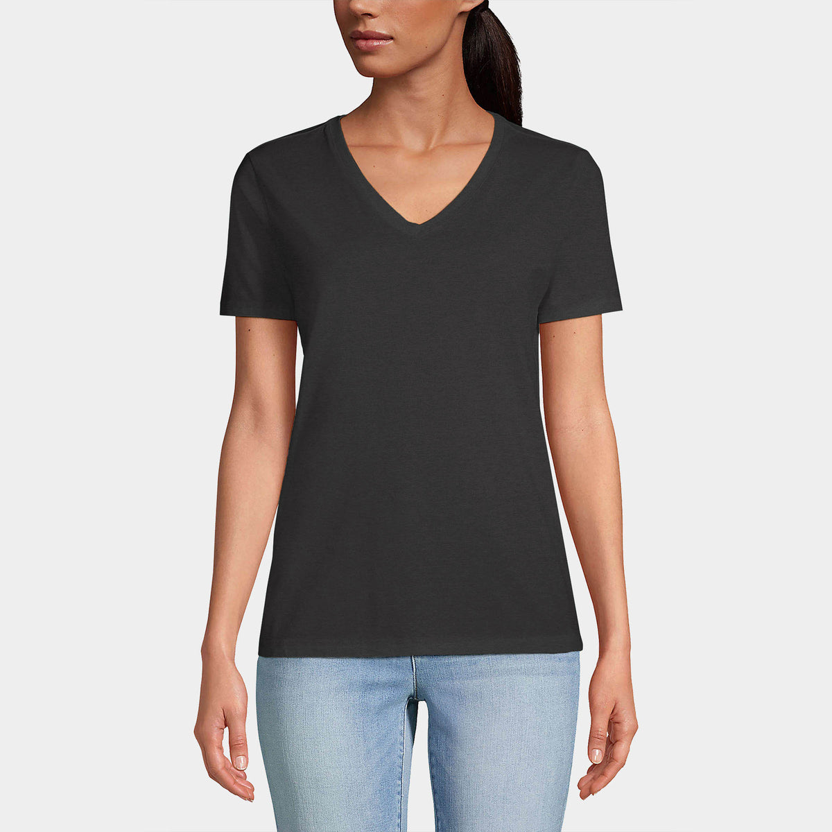 Women’s V-Neck T-Shirts in women v neck_cotton_summer_tshirt_custom_supreme_printing_design_quality_stylish_premium vneck_soft_high_workout_yoga_pilates_women_girls_girl_blend_poly