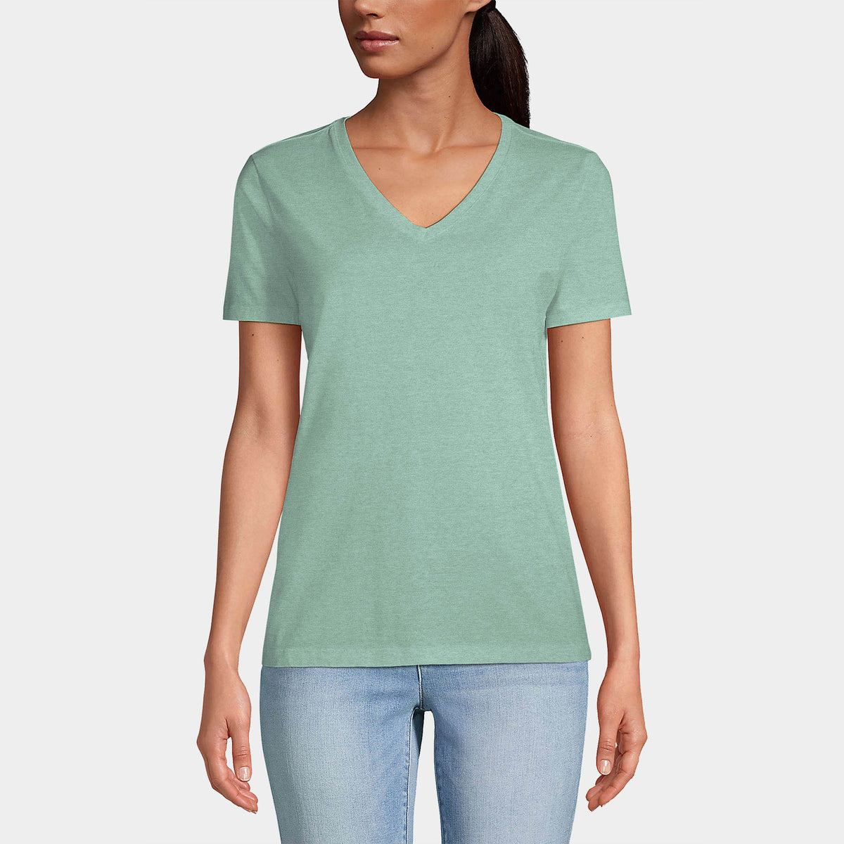 Women’s V-Neck T-Shirts in women v neck_cotton_summer_tshirt_custom_supreme_printing_design_quality_stylish_premium vneck_soft_high_workout_yoga_pilates_women_girls_girl_blend_poly