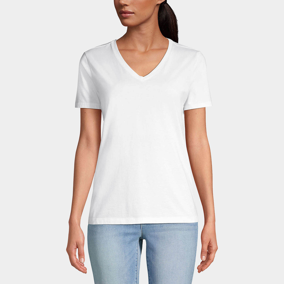 Women’s V-Neck T-Shirts in women v neck_cotton_summer_tshirt_custom_supreme_printing_design_quality_stylish_premium vneck_soft_high_workout_yoga_pilates_women_girls_girl_blend_poly