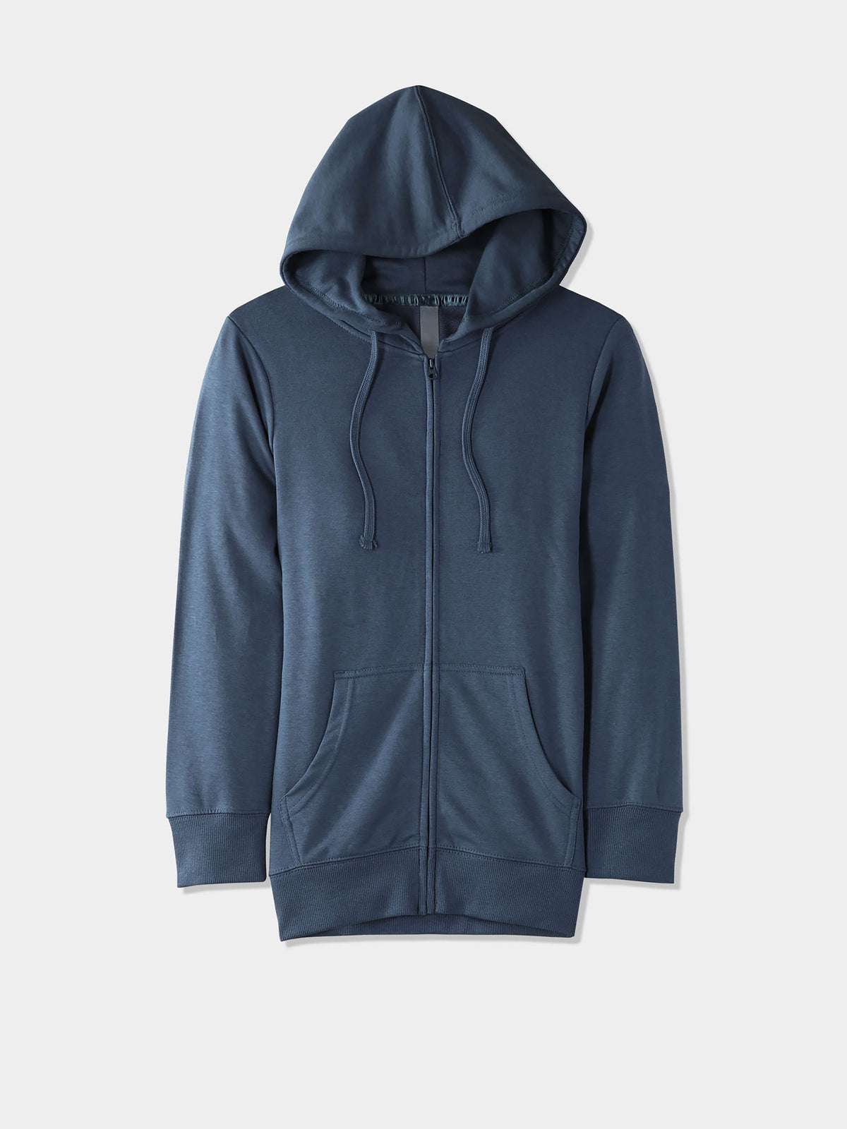 Women's Fleece Full Zip-Up Hoodie Shale Blue – Wholesale Blank Full Zip Hoodie | Hat and Beyond