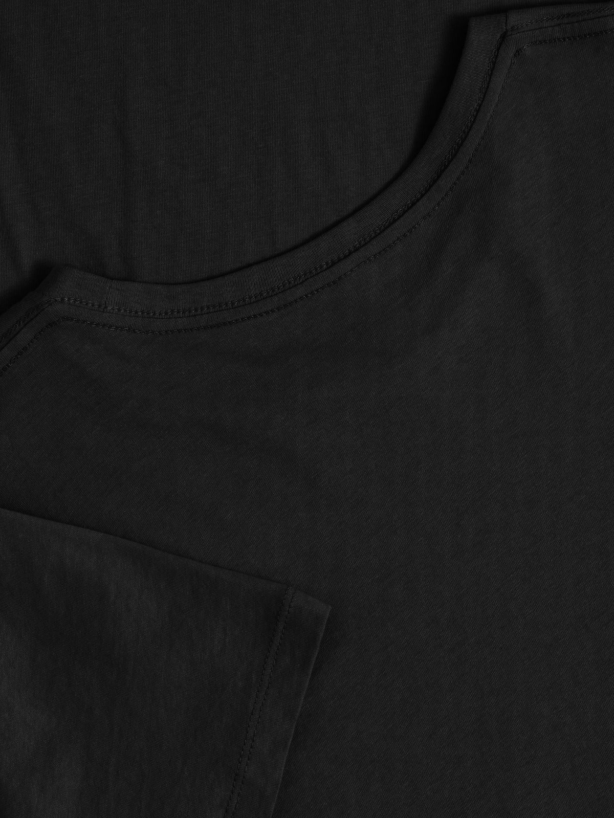 Women’s Basic Essential Soft Cotton Short Sleeve Crew Neck Tee in Black - Hat and Beyond blank tee