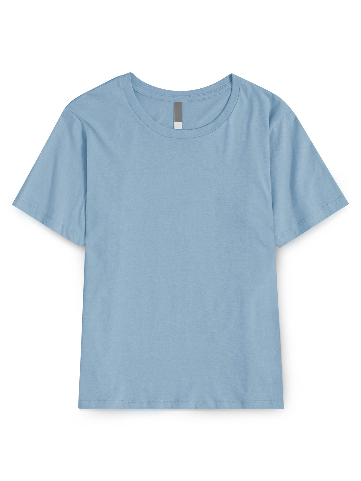 Women’s Basic Essential Soft Cotton Short Sleeve Crew Neck Tee in Blue Fog - Hat and Beyond blank tee