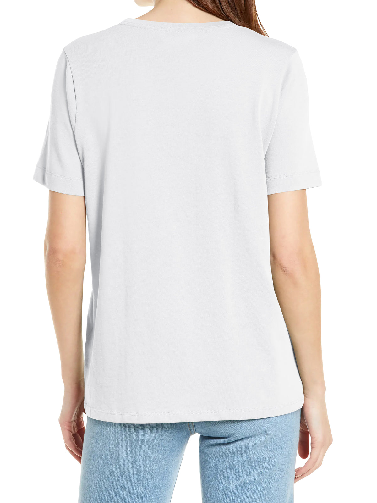 Women’s Basic Essential Soft Cotton Short Sleeve Crew Neck Tee in White - Hat and Beyond blank tee