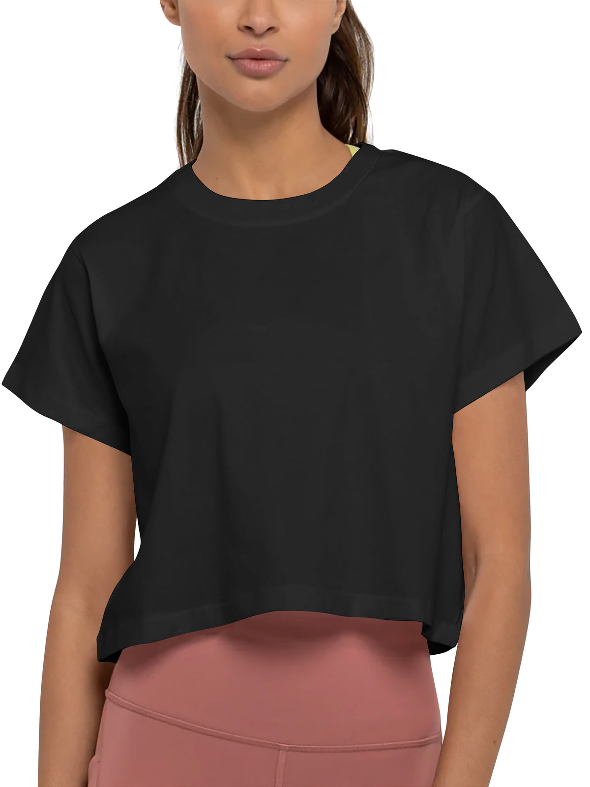 Women’s High-Waist T-Shirt in Black - Hat and Beyond blank tee