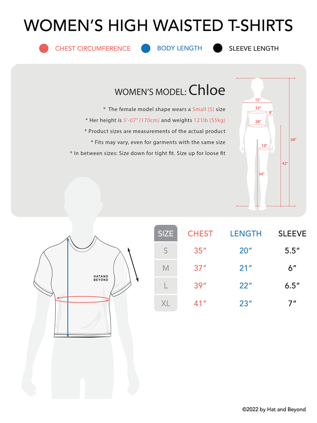 Women’s High-Waist T-Shirt in Black - Hat and Beyond blank tee