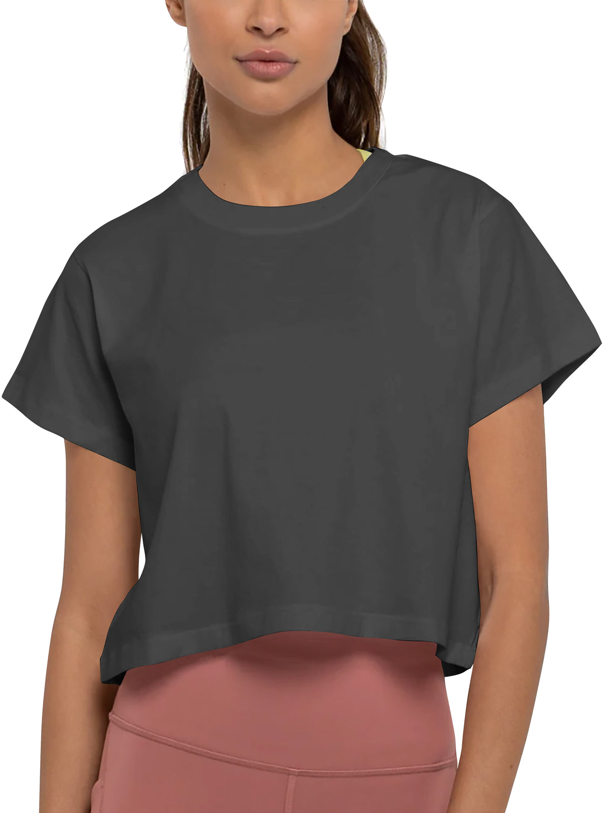 Women’s High-Waist T-Shirt in Vintage Black - Hat and Beyond blank tee