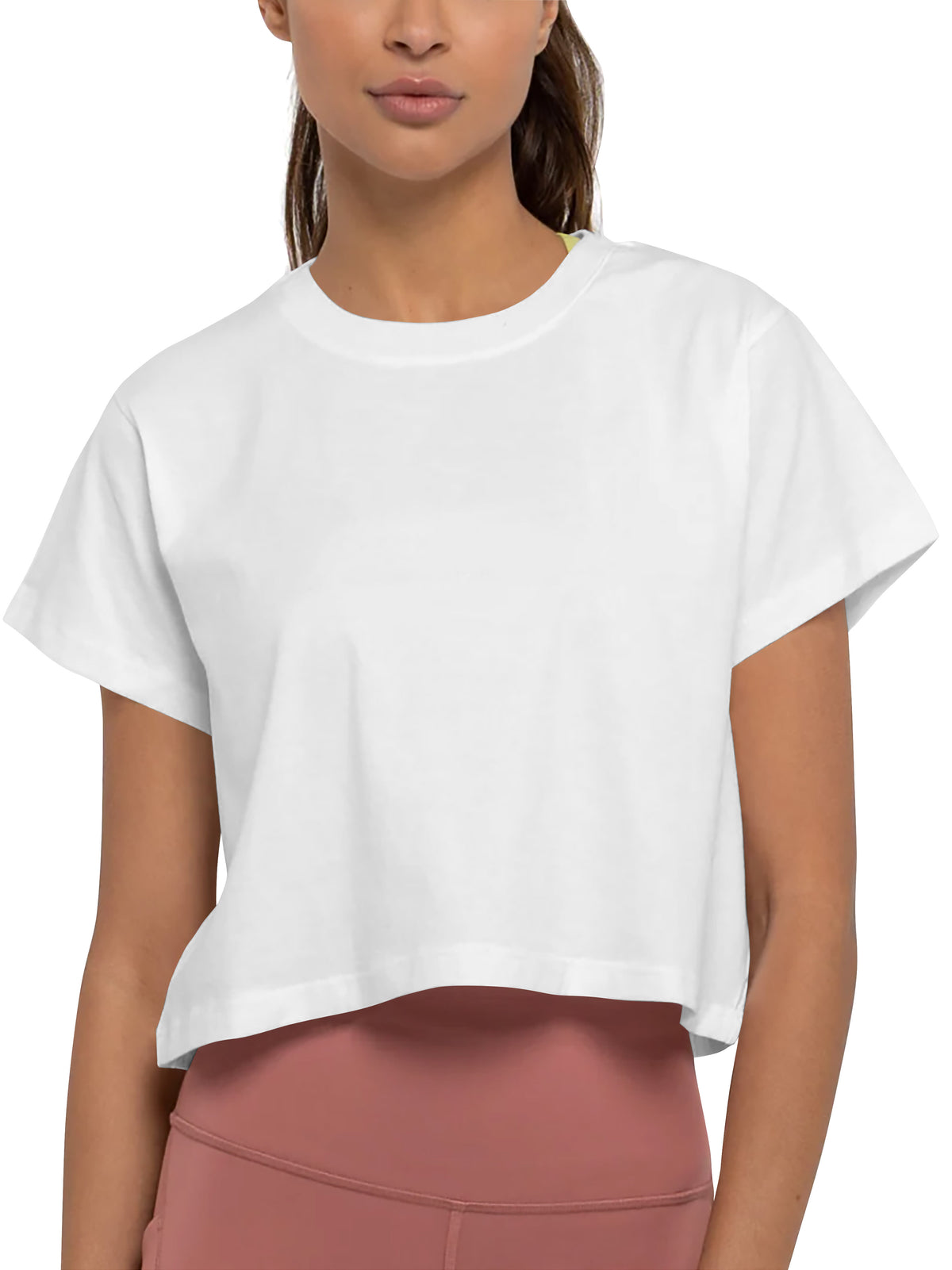 Women’s High-Waist T-Shirt in White - Hat and Beyond blank tee