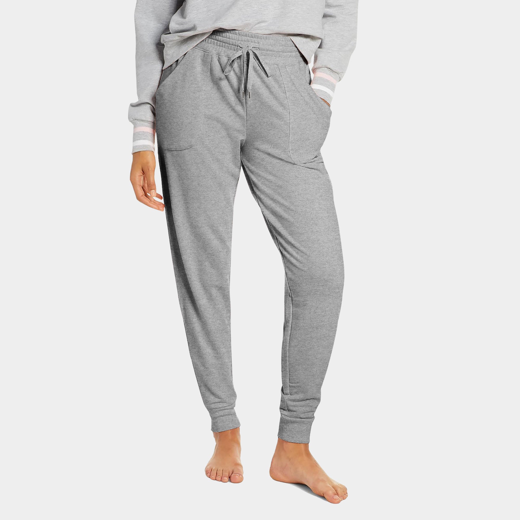 womens fleece sweatpants_yoga joggers_plush inner lining comfort_ribbed cuffs_lady_ladies_sweat for women_activewear_fleece_workout_exercise_weight_pilates_outdoor_indoor_at home_training_running_jogging_hiking_colorfulkoala joggers_yesler_amormio sweatpants_champion_beyond_yoga joggers_nike_rally white_nude sweatpants_lipservice pants_lounge around tan_hanes_teal_fancy_capri_love_french terry_light christmas cotton_Medium Gray
