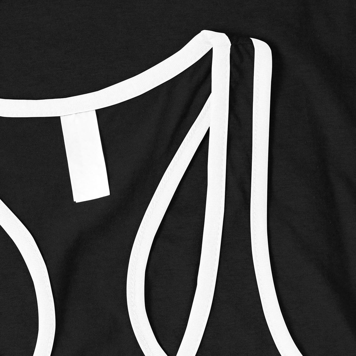 Women’s Tri-Blend Racer Back Tank Top with Contrast Binding in Black/White - Hat and Beyond tank top