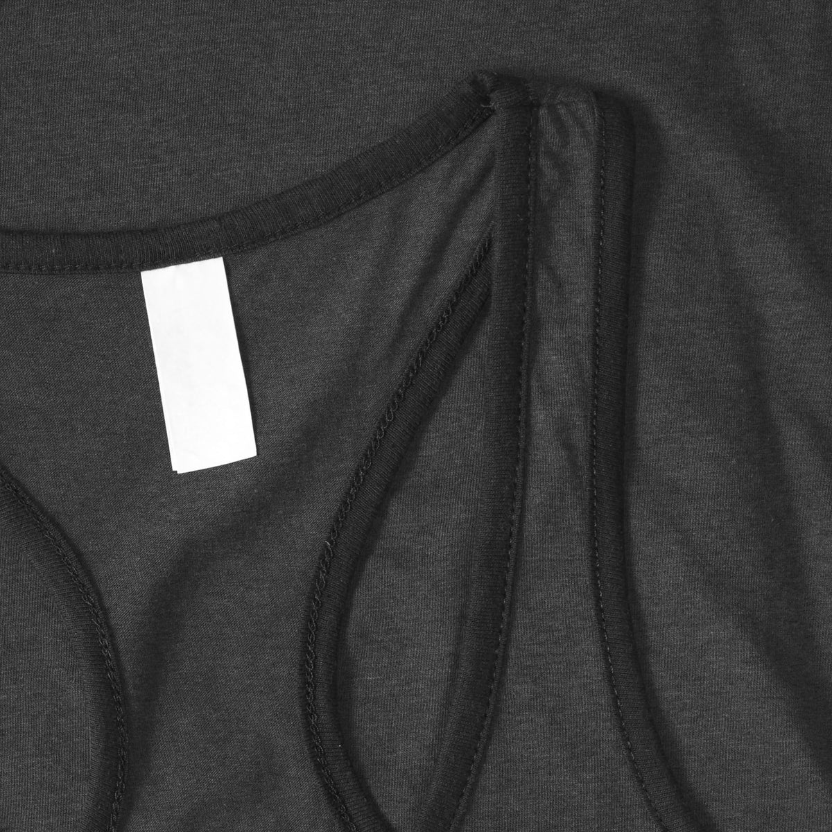Women’s Tri-Blend Racer Back Tank Top with Contrast Binding in Charcoal/Black - Hat and Beyond tank top