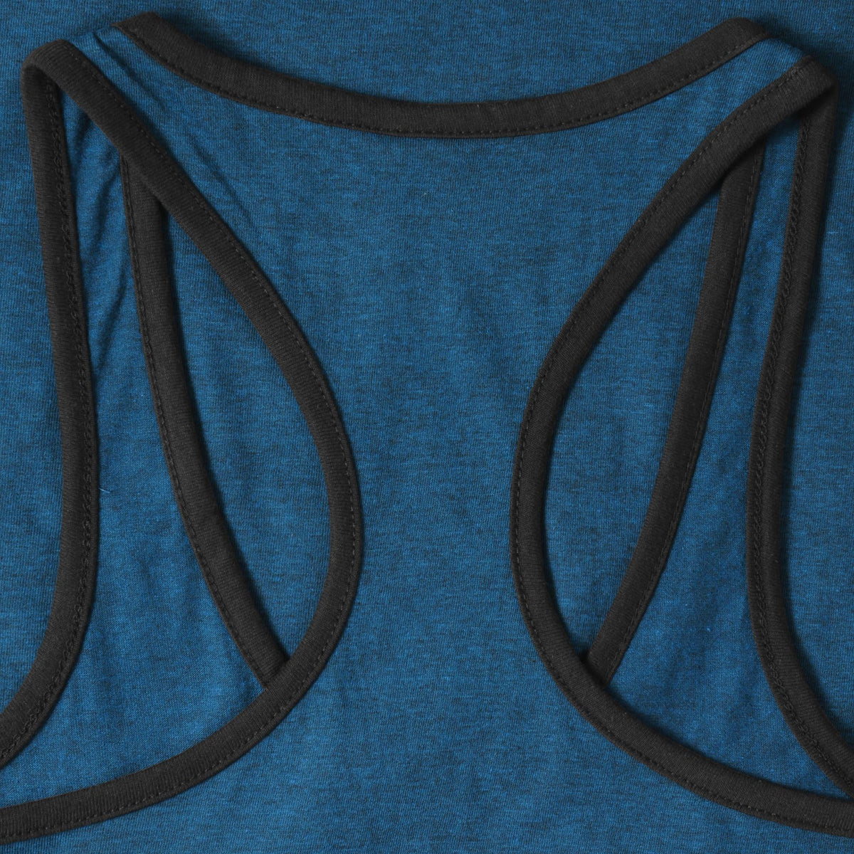 Women’s Tri-Blend Racer Back Tank Top with Contrast Binding in Cyan Caviar/Black - Hat and Beyond tank top