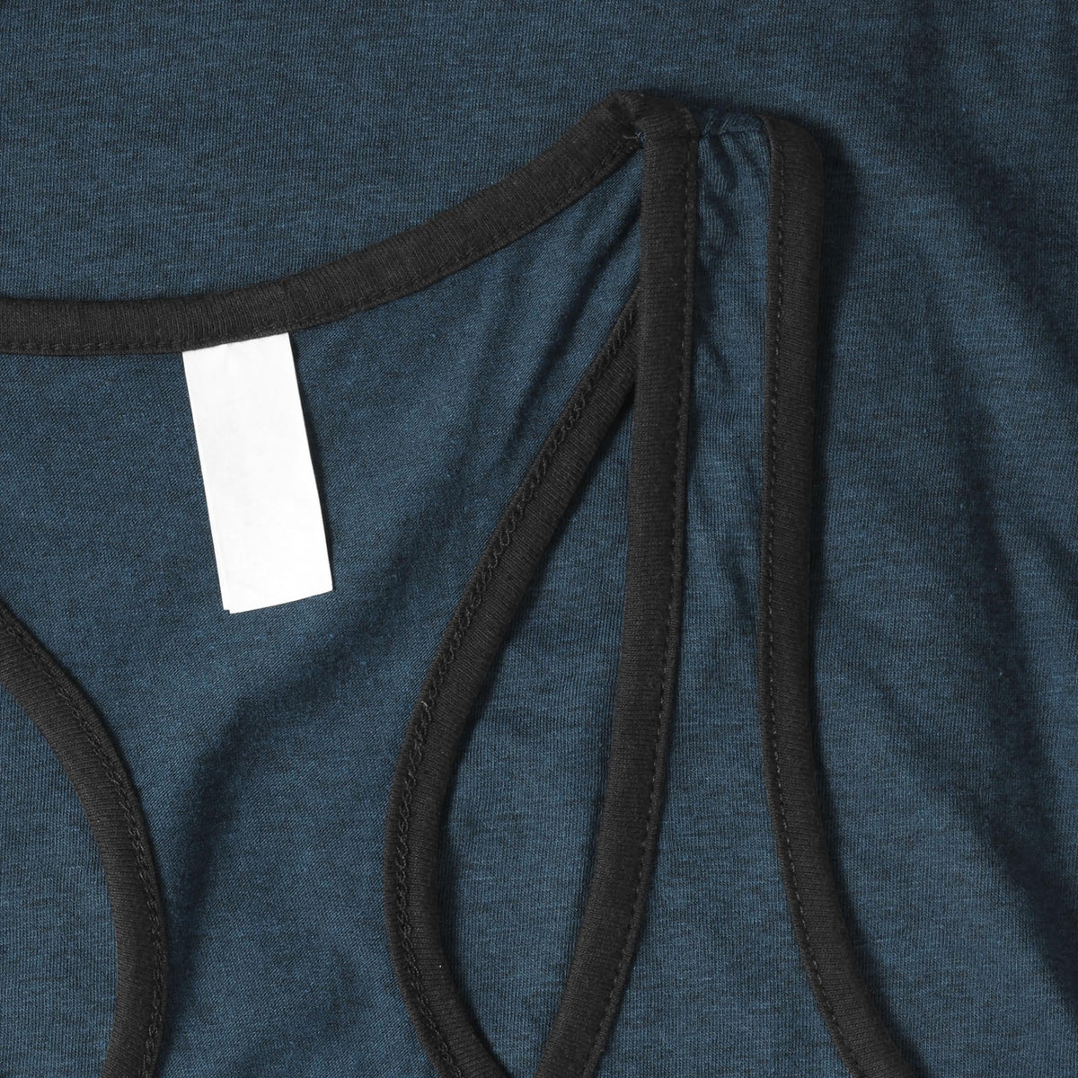 Women’s Tri-Blend Racer Back Tank Top with Contrast Binding in Denim Caviar/Black - Hat and Beyond tank top