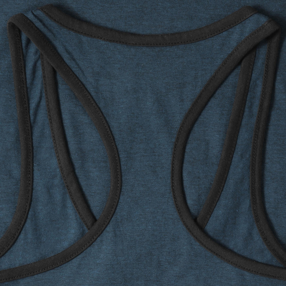 Women’s Tri-Blend Racer Back Tank Top with Contrast Binding in Denim Caviar/Black - Hat and Beyond tank top