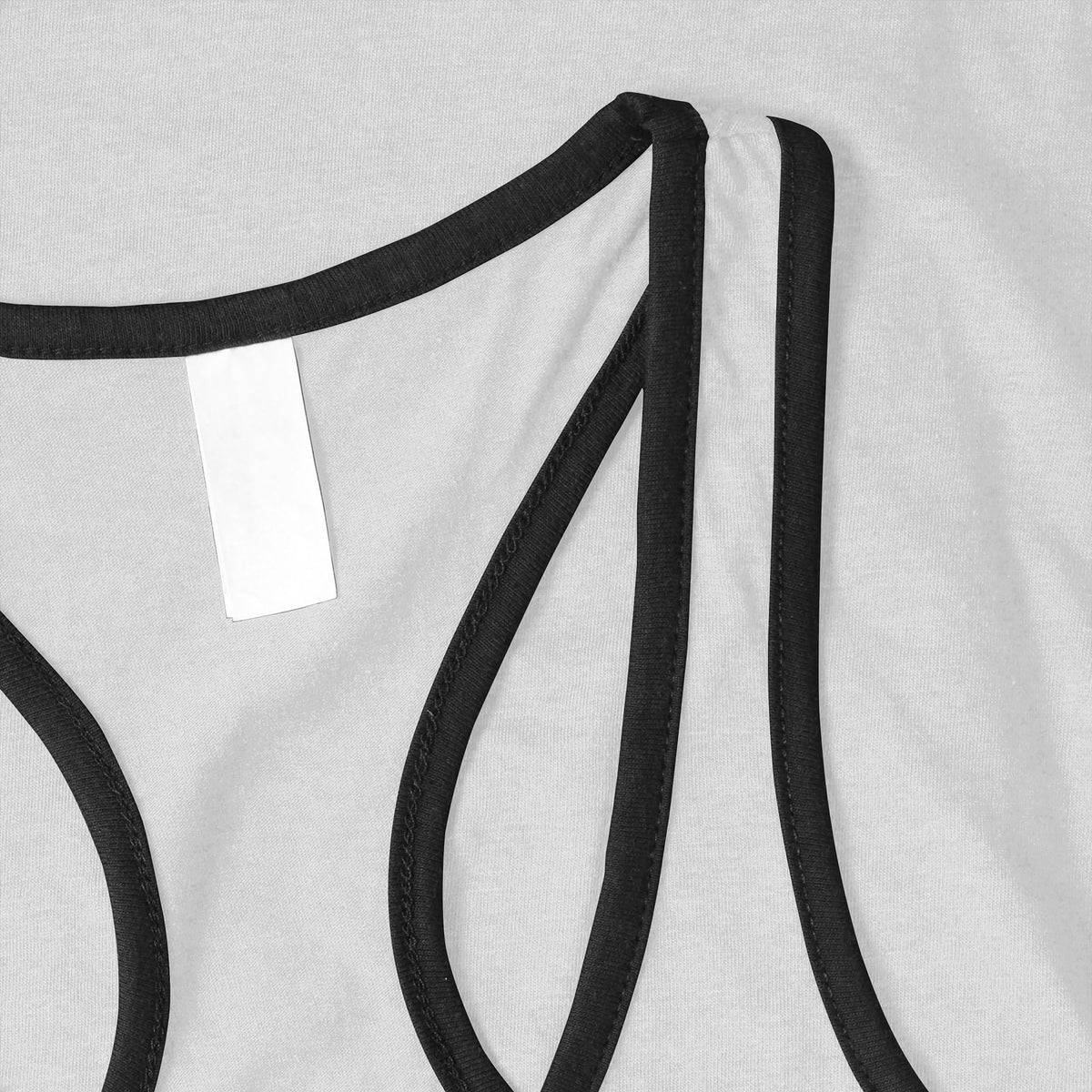 Women’s Tri-Blend Racer Back Tank Top with Contrast Binding in White/Black - Hat and Beyond tank top