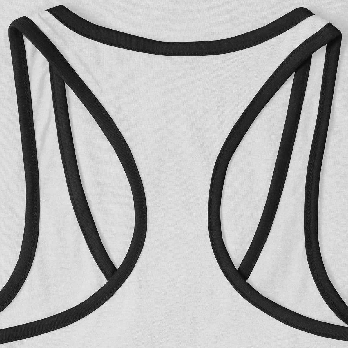 Women’s Tri-Blend Racer Back Tank Top with Contrast Binding in White/Black - Hat and Beyond tank top
