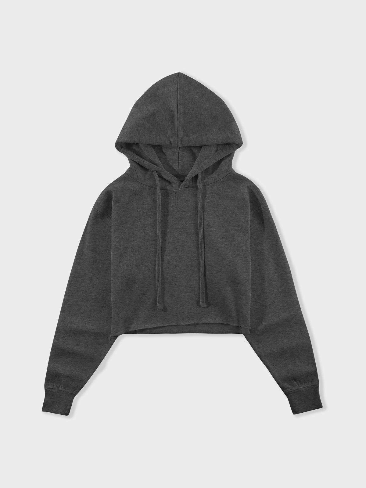 Women's Crop Hoodie Charcoal – Wholesale Blank Crop Pullover Hoodie | Hat and Beyond