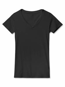 Womens Lightweight Deep V Neck Short Sleeve T Shirt