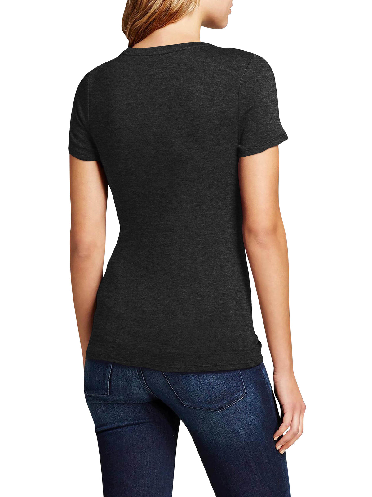 Women’s Lightweight Scoop Neck Short Sleeve T Shirt in Charcoal - Hat and Beyond blank tee