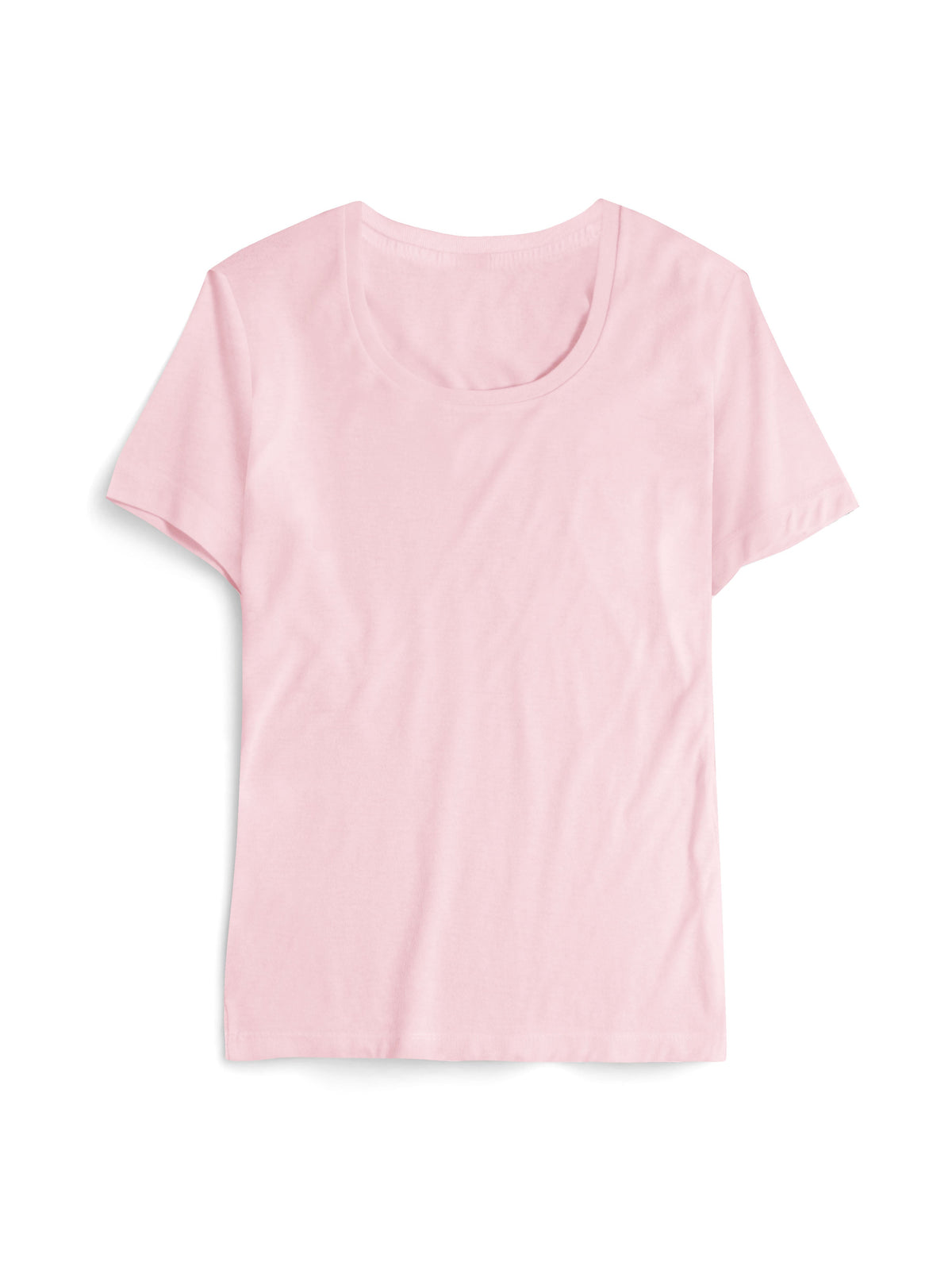 Women’s Lightweight Scoop Neck Short Sleeve T Shirt in Heather Pink - Hat and Beyond blank tee