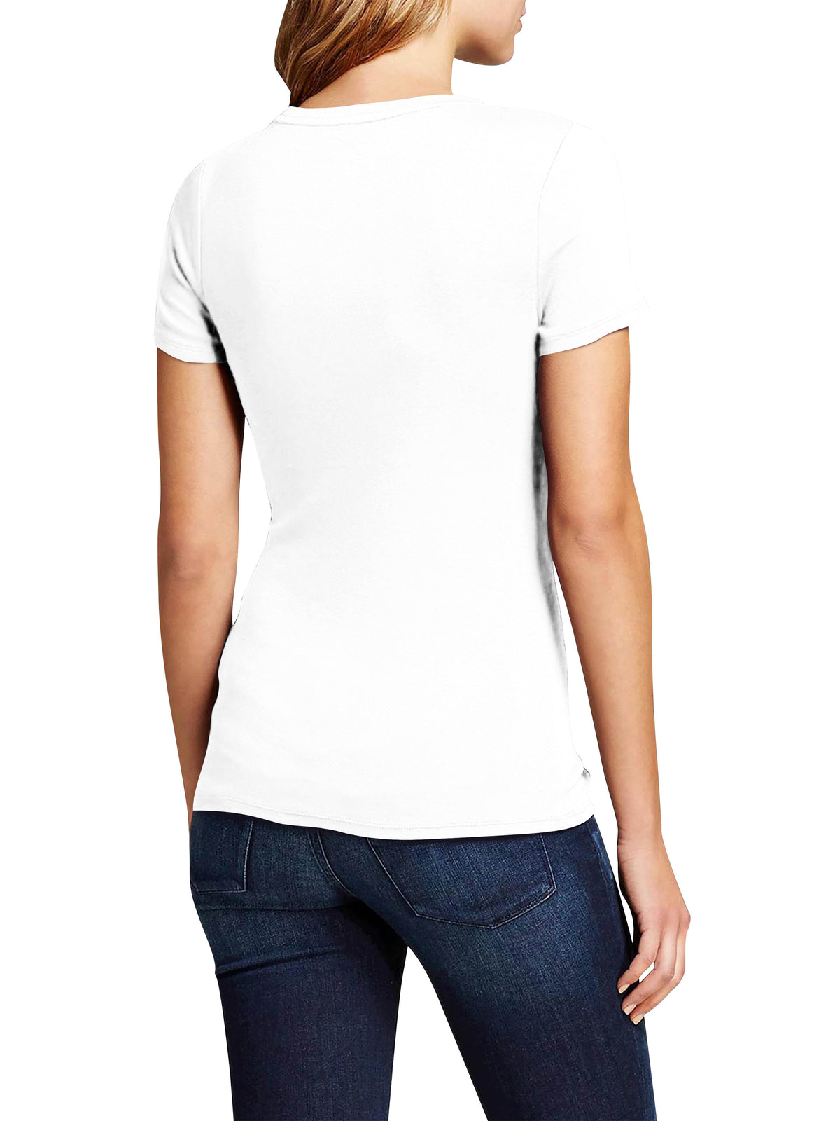 Women’s Lightweight Scoop Neck Short Sleeve T Shirt in White - Hat and Beyond blank tee